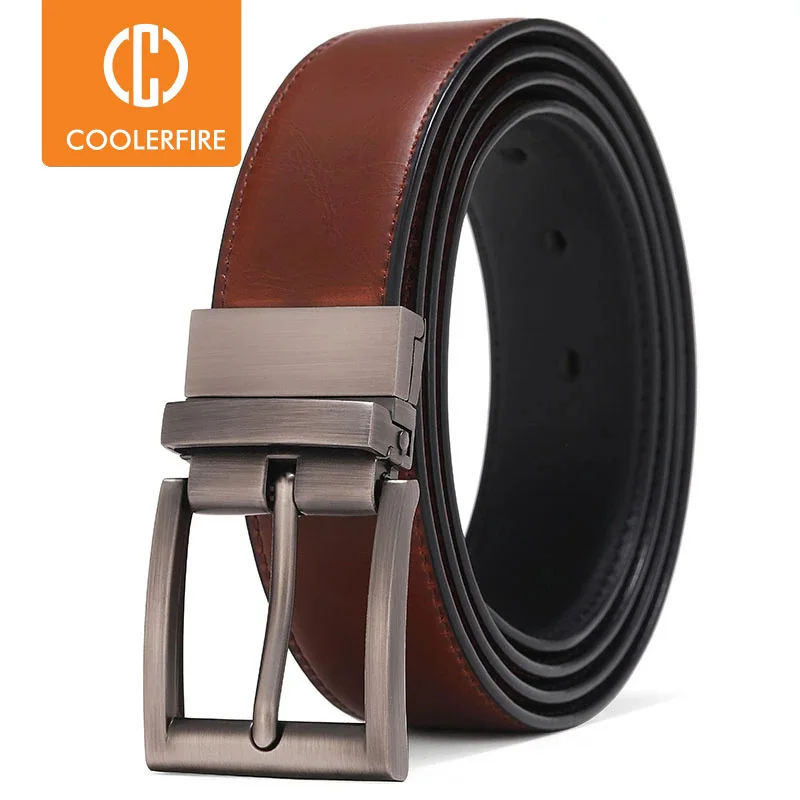 

Men Reversible Casual High Quality Belt Man Genuine Leather Belt Male Strap Luxury Trouser Jeans Dress Belt For Men