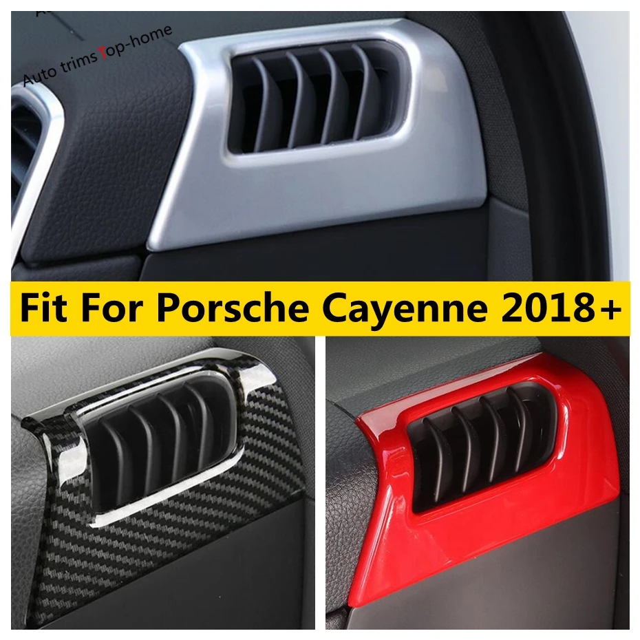 

Matte / Red / Carbon Fiber Look Interior For Porsche Cayenne 2018 - 2023 Dashboard Side Air AC Vent Cover Trim ABS Accessories