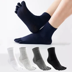 Chaussettes à orteils pour hommes et femmes, en coton noir et blanc, déodorant, Kimono, tongs respirantes, chaussettes à orteils avec orteils séparés Sox