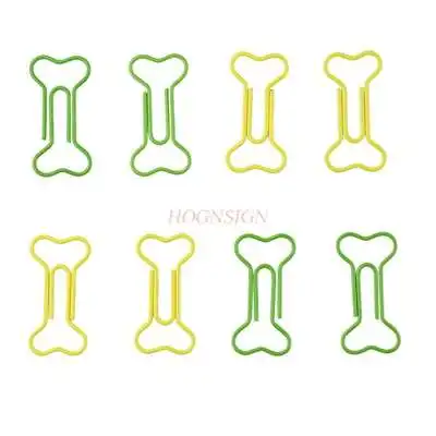 20Pcs Kleur Bone Paperclip Paperclip Vormige Paperclip Kantoorbenodigdheden Paperclip Terug Lijn Naald