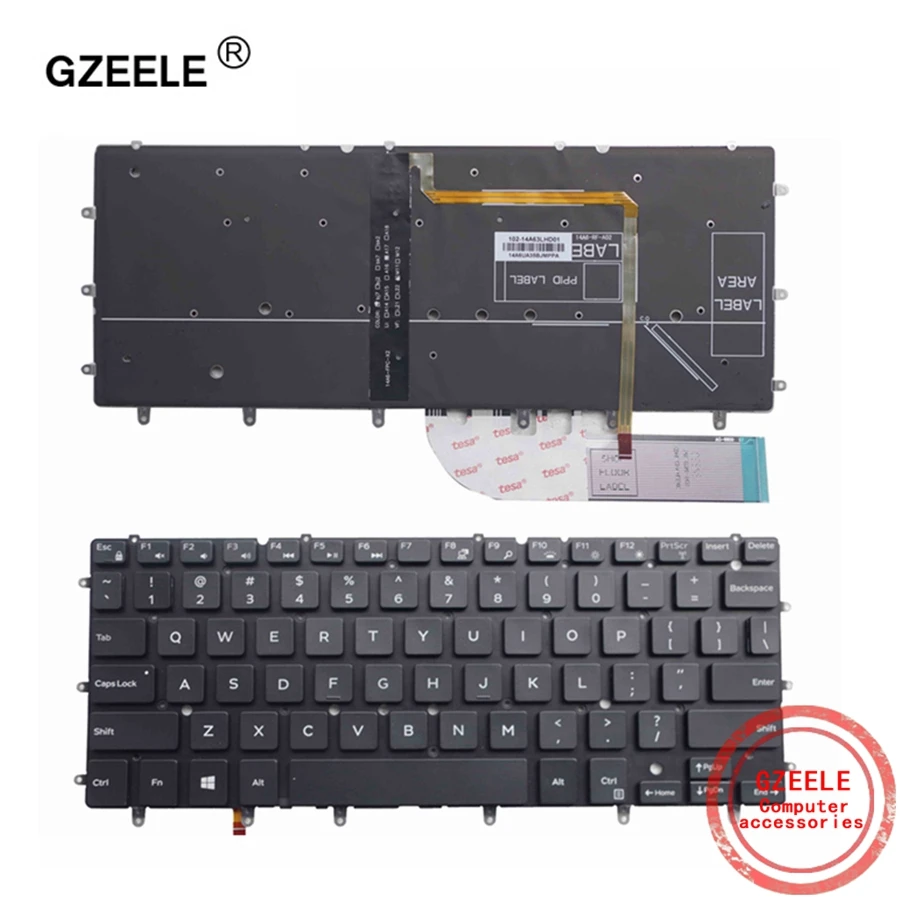 

GZEELE US backlit laptop keyboard for DELL Inspiron XPS 13 7000 7347 7348 7352 7353 7359 15 7547 7548 9343 9350 9360 N7548 black