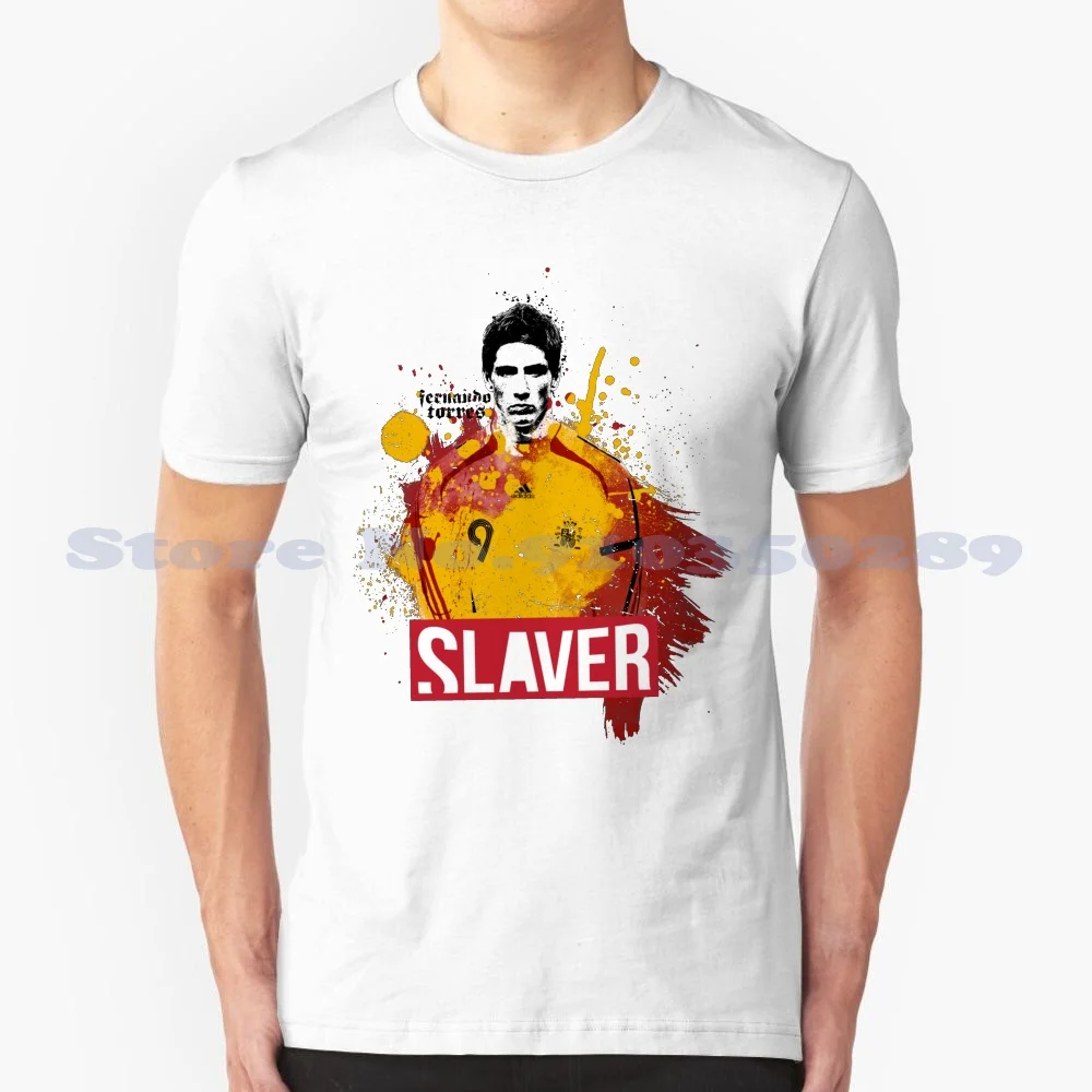 Slaver Fernando Torres 100% Cotton T-Shirt Slaver Media Graphic Vector Football Soccer 2014 Fernando Torres Spain