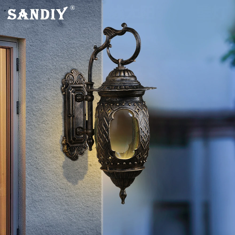 Creative Vintage Wall Lamps Outdoor LED Porch Lamp Waterproof E27 Retro Sconce for Hallway Balcony House Exterior Wall Lightings