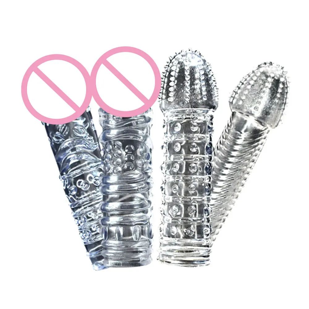 14.5cm Big Head Crystal Dotted Penis Sleeve Dick Extensions condom Reusable Condom Cock Rings Intimate Goods