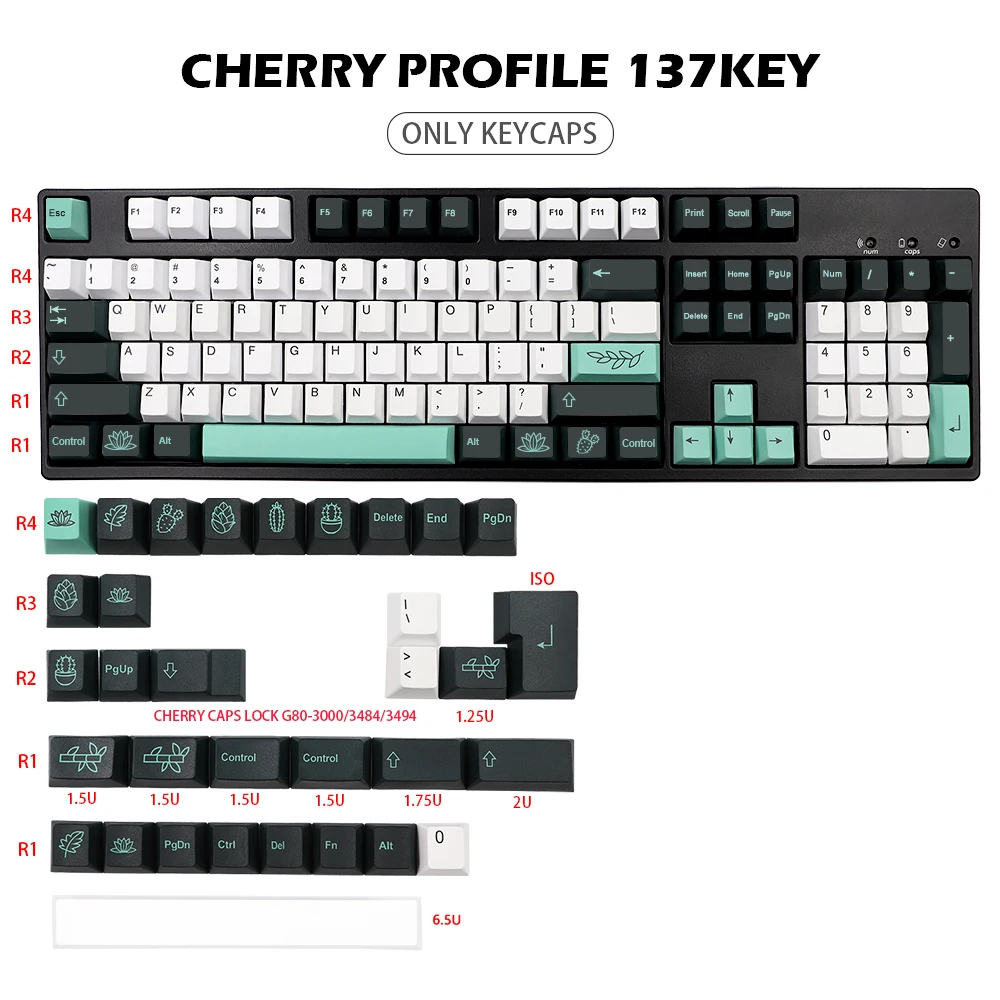 GMK-KEY النباتية 2 Keycap الكرز الشخصي صبغ سوبيد كيكابس ل DZ60 GK61 71 84 96 108 لوحة المفاتيح الميكانيكية K70 G710 + مفتاح