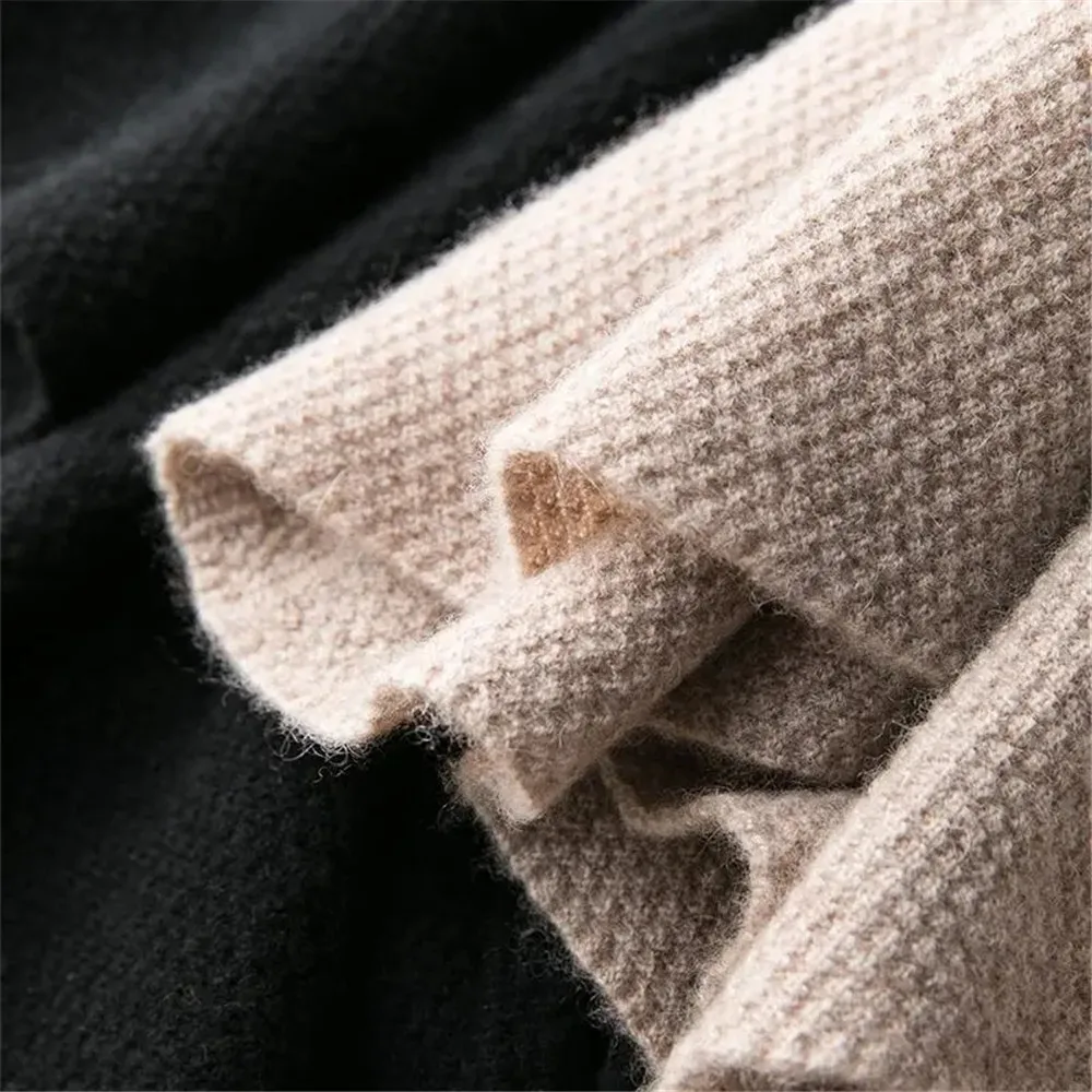 Vintage Brown Knitted Long Skirt 2021 Autumn Winter Women Casual Solid A Line Skirt Korean Female Black High Waist Midi Skirt