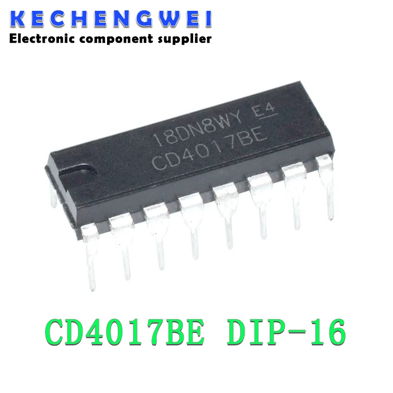 10pcs,CD4017 CD4017B CD4017BE 4017 DECADE COUNTER DIVIDER IC