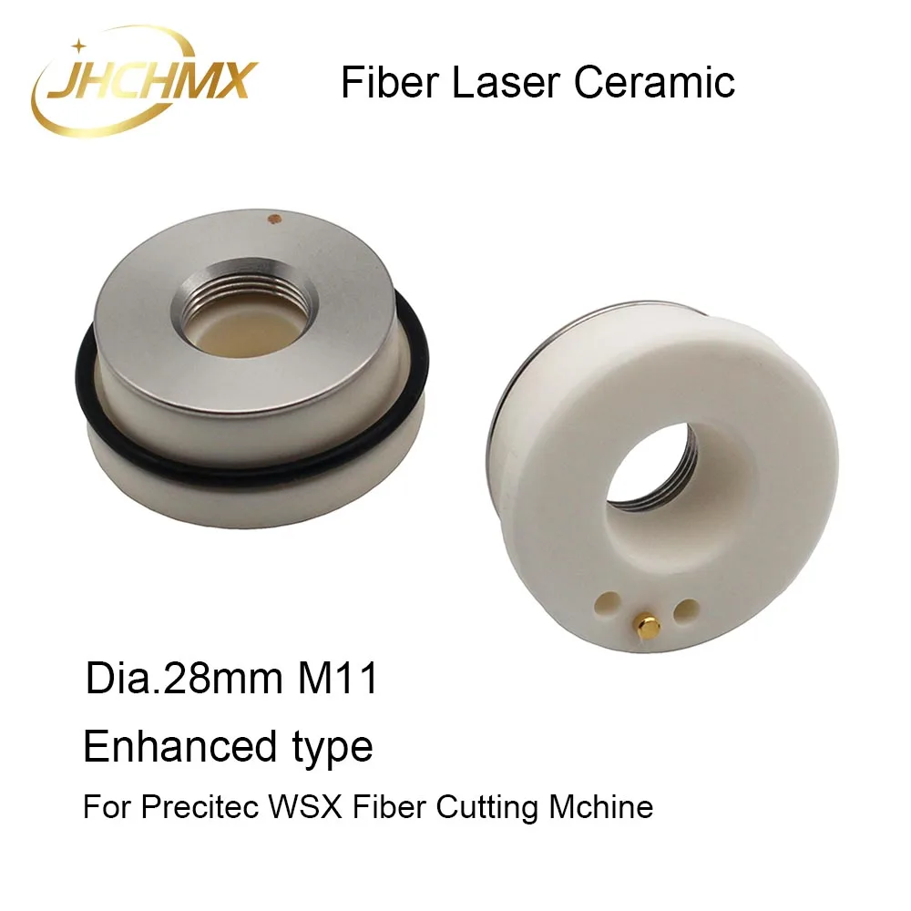 JHCHMX Fiber Laser Ceramic Ring Nozzles Holder Enhanced Type Dia.28mm M11 for WSX Precitec Han's HSG Fiber Laser Ceramic Parts