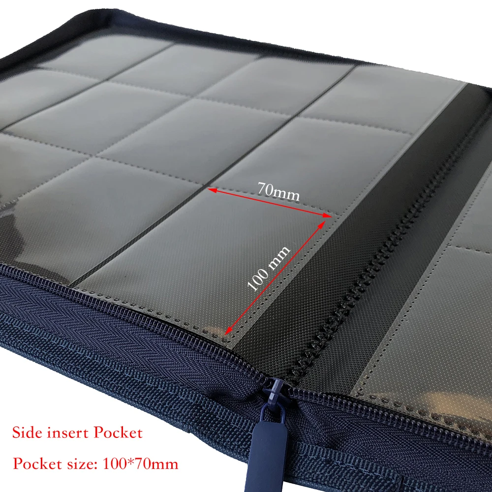 480 Pockets Side Loading Trading Card Binder Pages - Zip Album - 12 Pocket TCG Folder Card Collector : Blue