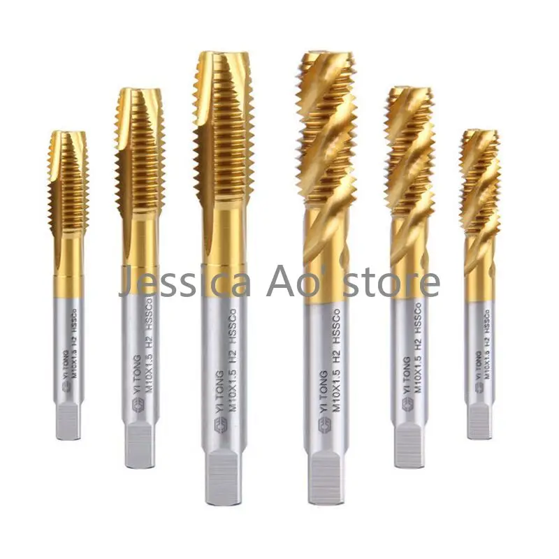 M2-16 precision 6H Spiral Slot Taps Tip Tap HSS M35 Cobalt Titanium Plated Thread Tapping Tools CNC Machine Taps