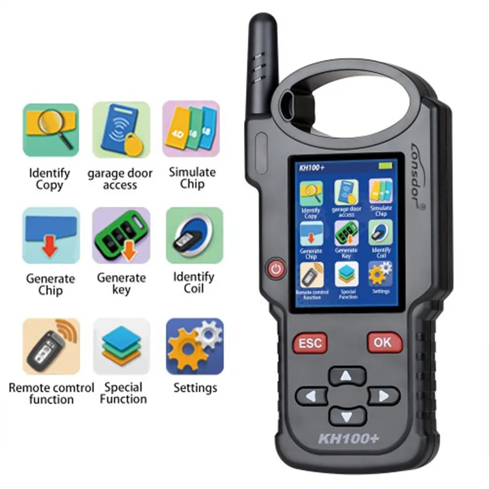 Lonsdor KH100+ Hand-Held Remote Key Programmer Support Simulate 4D/46/48 chips