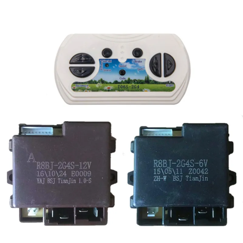T06S-2G4 children\'s electric car remote control transmitter R8BJ-2G4S-12V controller with smooth start function R8BJ-2G4S-6V