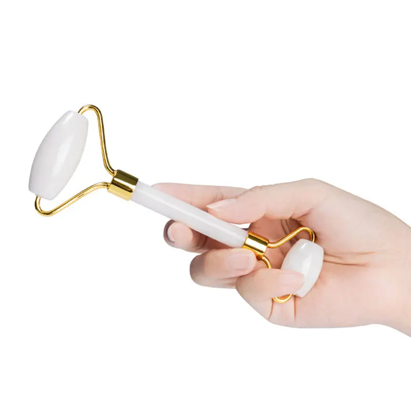 

White Crystal Jade Sleep Eye Mask Face Massage Roller Guasha Board Scraper Set Natural Stone Cold Therapy Eye Massage Mask Tool