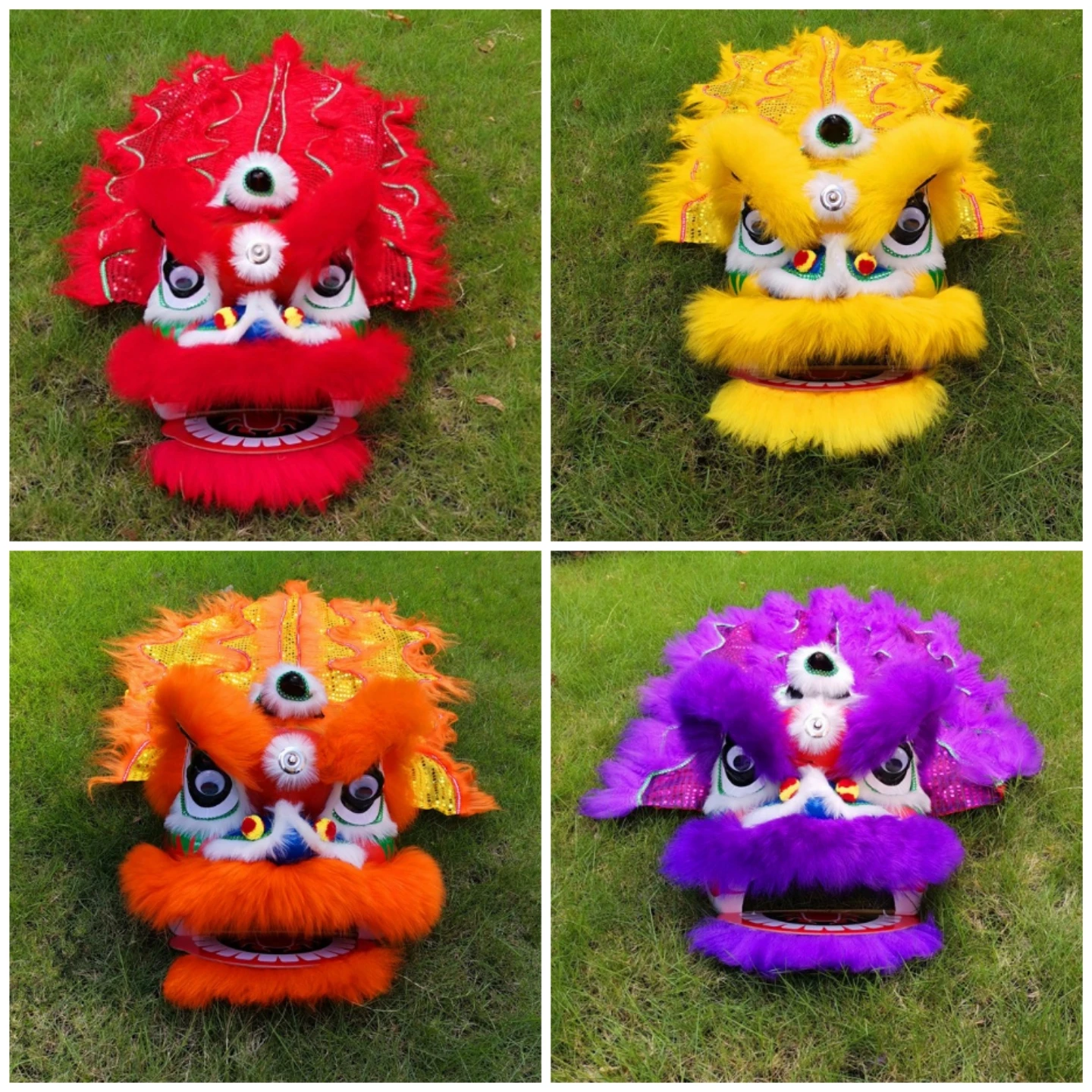 5-12 Ages Blinking Eyes Children Chinese Traditional Folk Culture Lion Dance Mascot Costume Props  Party Carnival Festivall