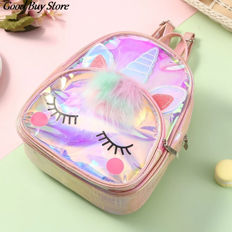 Cute Unicorn Mochilas Waterproof School Bag Jelly Backpack Children Kids Lovely Animal Laser Backpacks Fashion Cartoon Purse