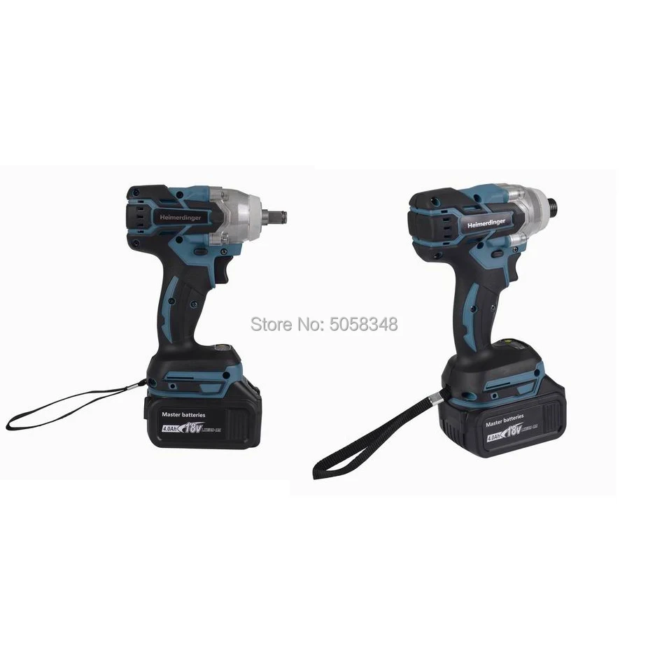 Elektrische Oplaadbare Borstelloze Slagmoersleutel Draadloze En Borstelloze Impact Driver Boor Combo Met Twee 18V 4.0Ah Batterij