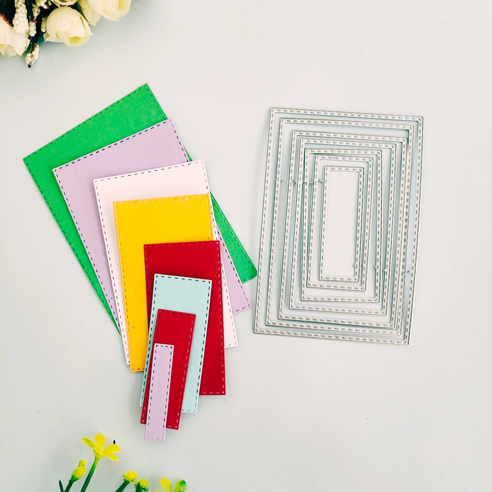 Rectangular background level box metal cutting mould DIY scrapbook photo album relief handicraft mould
