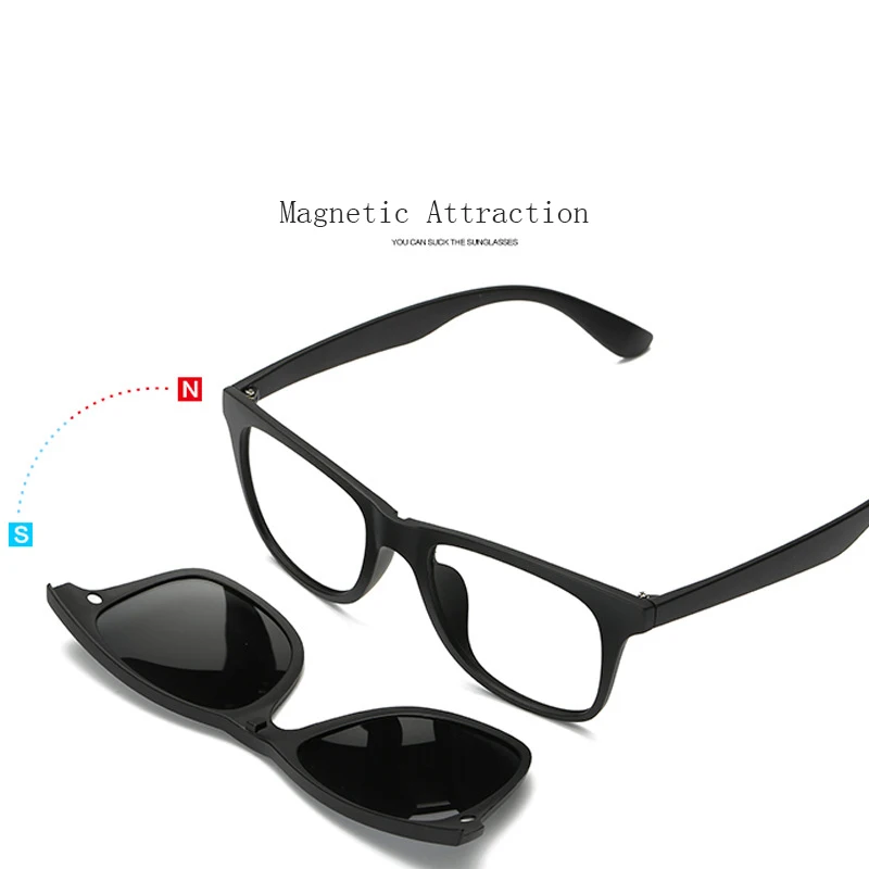 HDCRAFTER 6 In 1 a lot Optical Prescription Glasses with 5 Colors Polarized Magnetic Clip On Sunglasses Progressive Multifocal