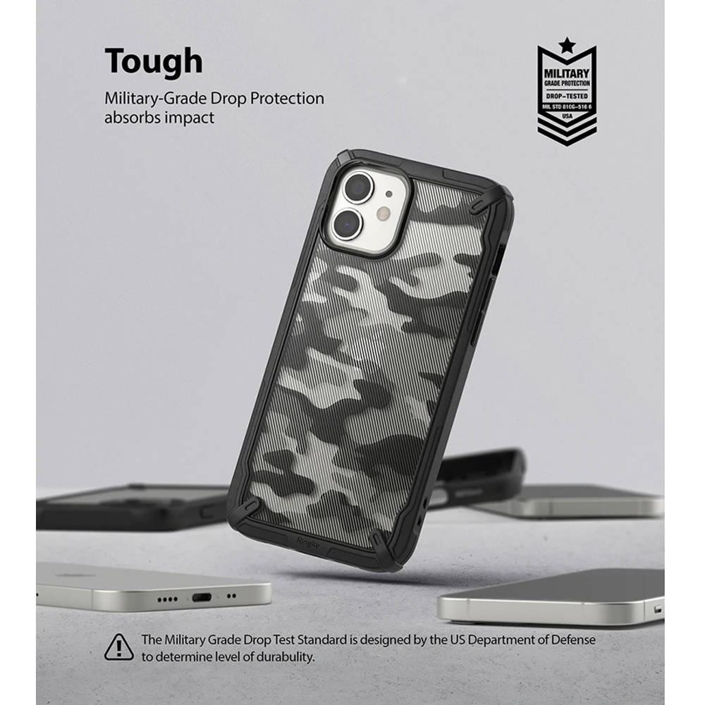 Ringke Fusion X for iPhone 12 Mini Case Heavy Duty Shock Absorption Transparent Hard PC Back Soft TPU Frame Cover