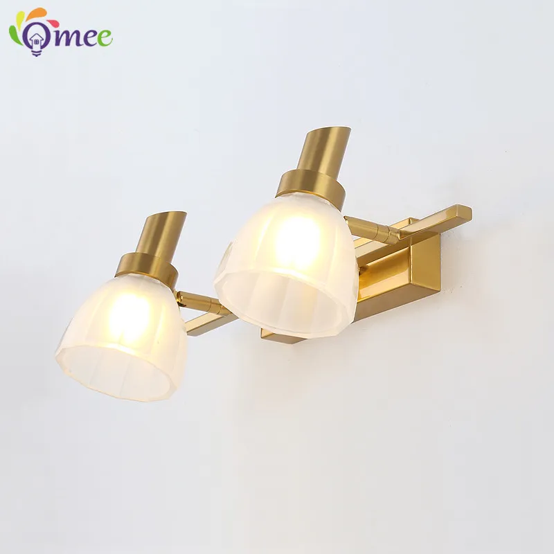 Golden Led Wall Lamp Bathroom Mirror Lamps Mordern Hotel Vanity Light Wall Mounted Lights Home Fixture Sconce Lamps E14 Lighting