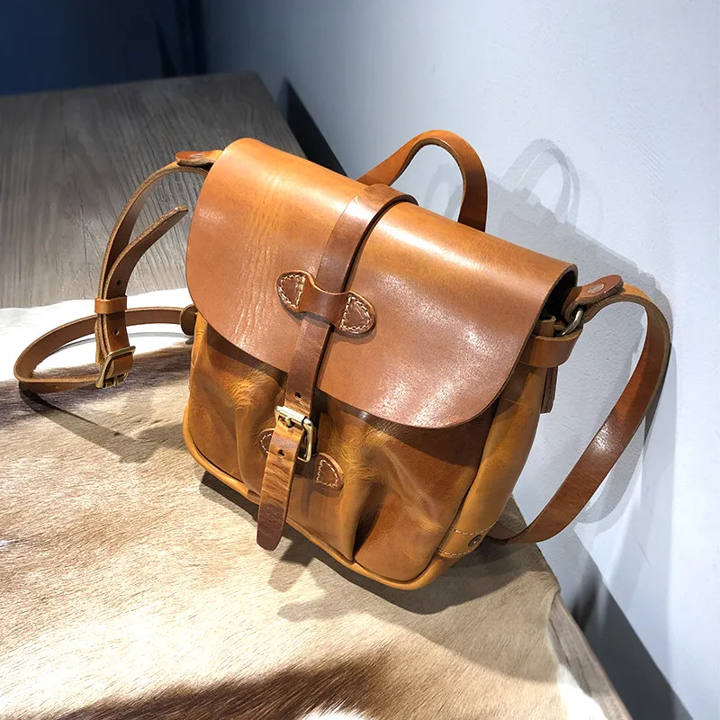 PNDME luxury natural genuine leather men's messenger bag casual retro designer real cowhide outdoor handmade brown shoulder bag