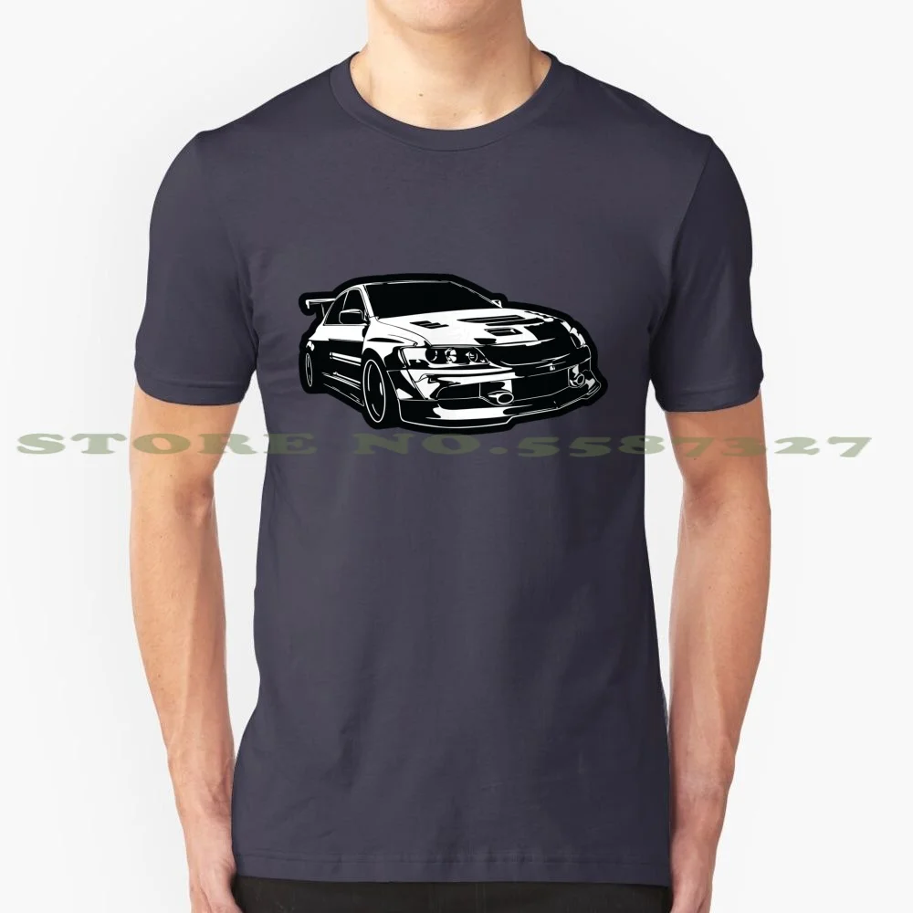 Lancer Evolution Evo Ix 9 100% Cotton T-Shirt Cars Jdm Evolution Lancer Ix Evo9 Drift Japanese Fast Awd Widebody Black White Red