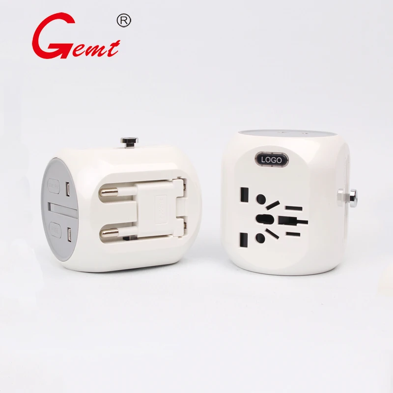 All in one Travel Adapter QC 3.0 Universal Adaptor Wall AC Power Plug Adapter  With Double USB Type C Charging  For USA EU UK AU