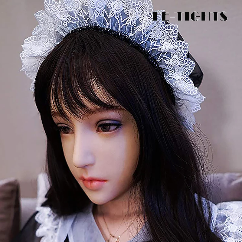 (Ching3)Crossdress Full/Half Head Realistic Silicone Young Girl Transgender Male To Female Cosplay Cross Dressing Mask Fake Eyes