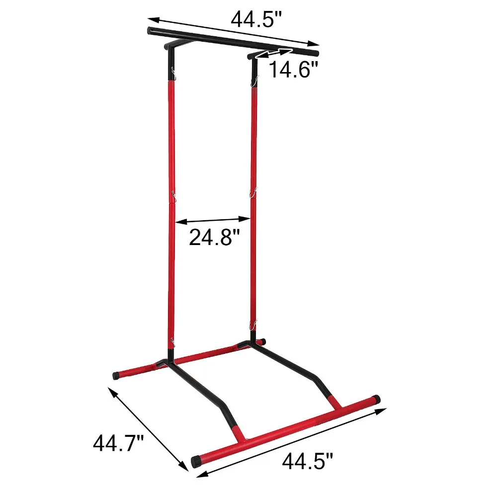 VEVOR 330LBS Pull Up Dip Station Gym Bar Power Pull Up Tower Chin Up Multi Function Steel Portable per Home Fitness