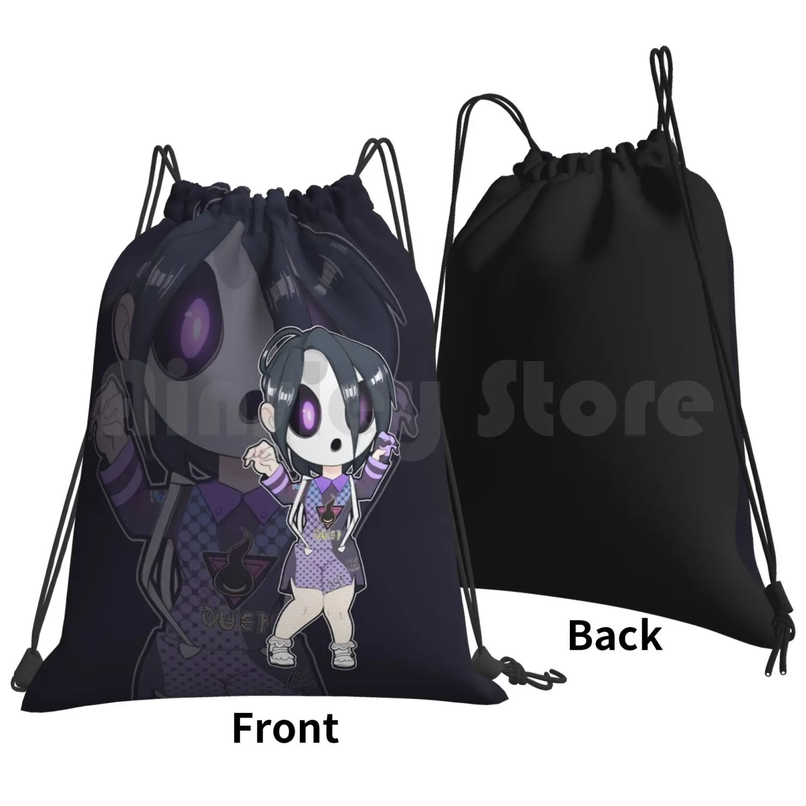 Chibi Allister Backpack Drawstring Bag Riding Climbing Gym Bag Sword And Shield Allister Ghost Trainer Ghost Boy Cute Ghost