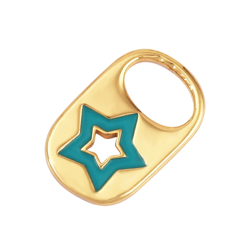Soda Cap Two Holes Charm Pendant Colourful Attachment , Gold Plated Colour , Fashion Trendy Handmade Jewelry Findings K54