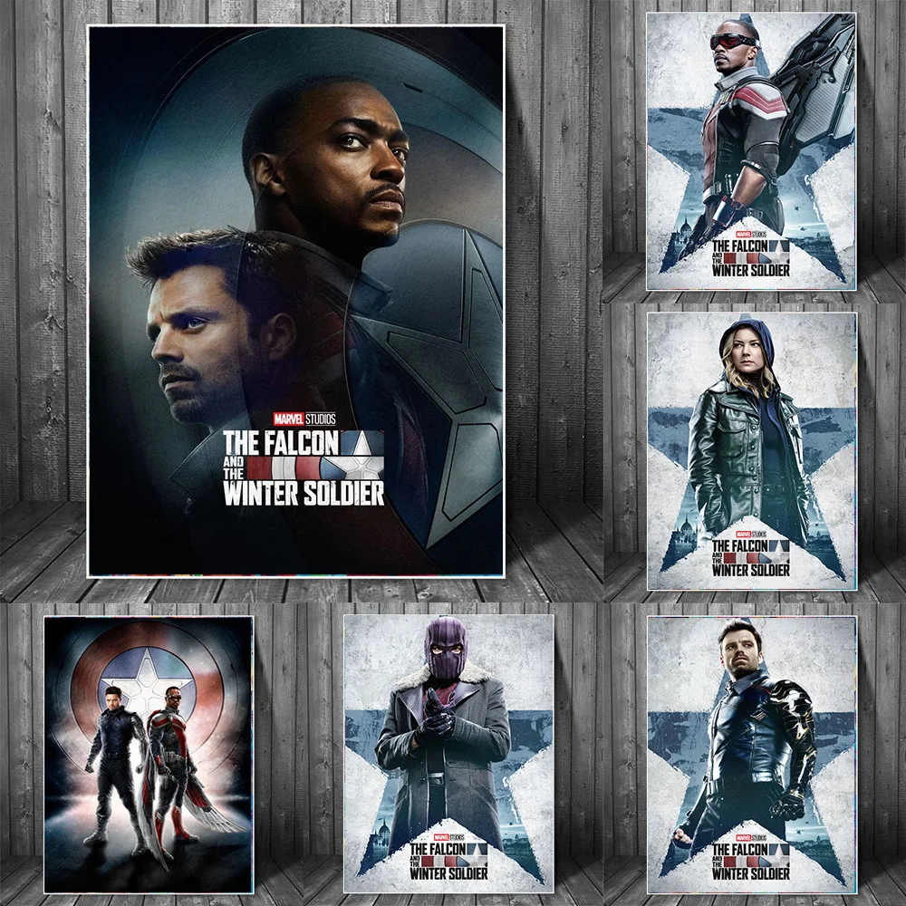 

Marvel Falcon And Winter Soldier TV Show Wall Art Posters and Prints Superhero Portrait Paintings on the Wall Pictures Cuadros