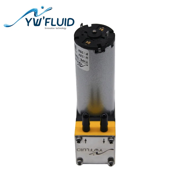 YWfluid long-life 12v/24v Micro double heads diaphragm air pump with dc motor used for tunnel washer