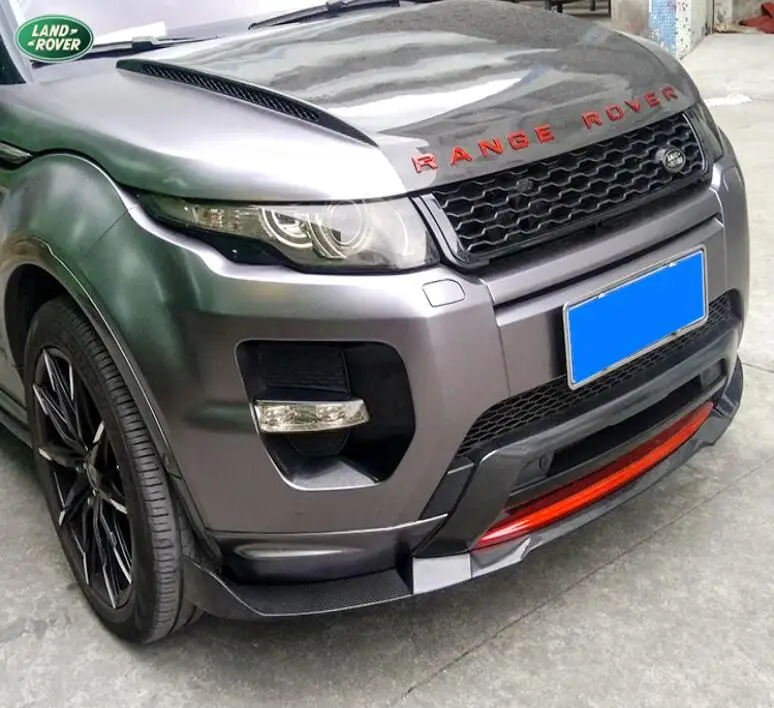 Carbon Fiber Front Bumper Lip Spoiler Auto Car Diffuser For Land Rover Range Rover Evoque 2012 2013 2014 2015 2016 2017 2018