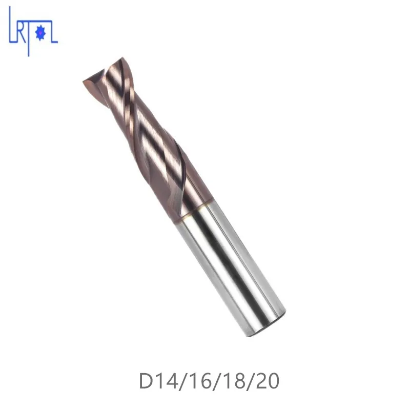 2pcs 2 Flute flat End mill Cutting HRC50 14/16/18/20mm Alloy Carbide Milling Tungsten Steel square Milling Cutter