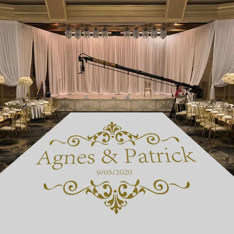 Wedding Dance Floor Vinyl Decal Custom Name & Date Wall Stickers Wedding Signs Birthday Party Gift Personalized Removable 4498