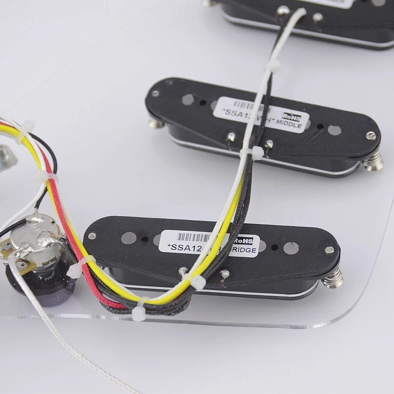 Loaded Pre-wired  SSS Alnico V Single Coil Pickups Wiring Harness Prewired Black  ( #1221 )