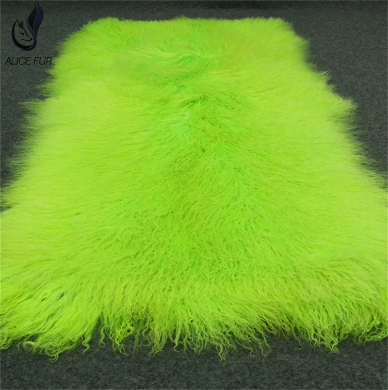 Wholesale supply Curly Kalgan Lamb Fur Plate natural mongolian tibetan sheep fur blankets