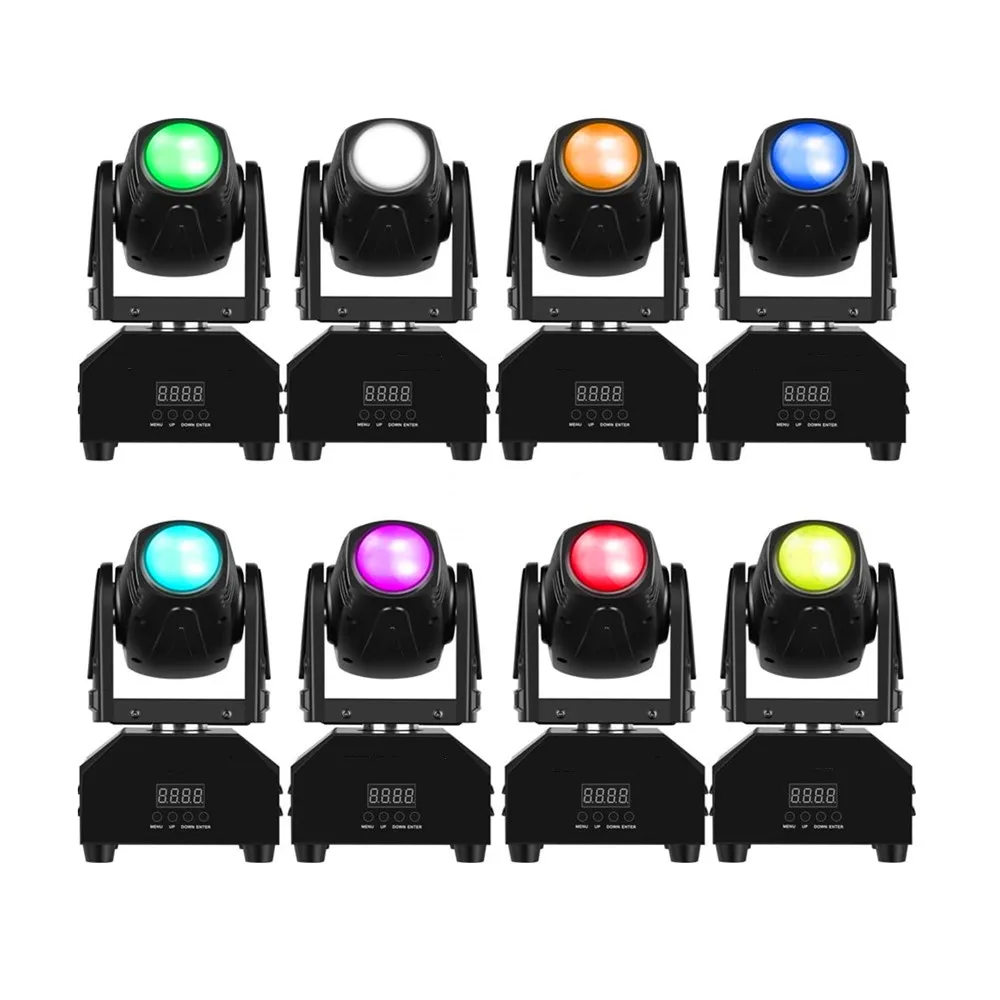 8pcs 10W Beam Moving Head Light RGBW For Party Disco DMX512 Stage Effect LED Spot Lighting Proffectional Event Sound Mode Music