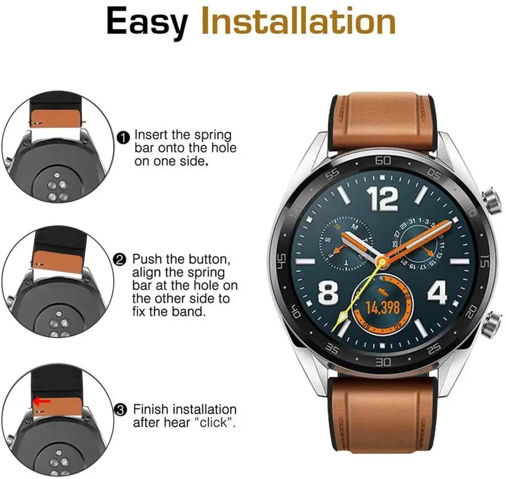 For Samsung Galaxy Watch 3 41mm 45mm Strap 22mm 20mm Leather Silicone Bracelet For Galaxy 42mm 46mm/Gear S3 S2/Sport Watchband