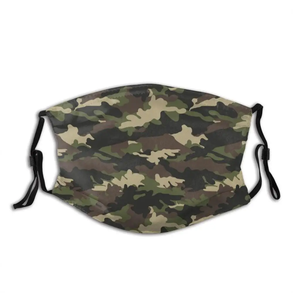 

Camouflage - Camo Funny Print Reusable Pm2.5 Filter Face Mask Camo Camouflage Army Army Green Army Camouflage Green Camouflage