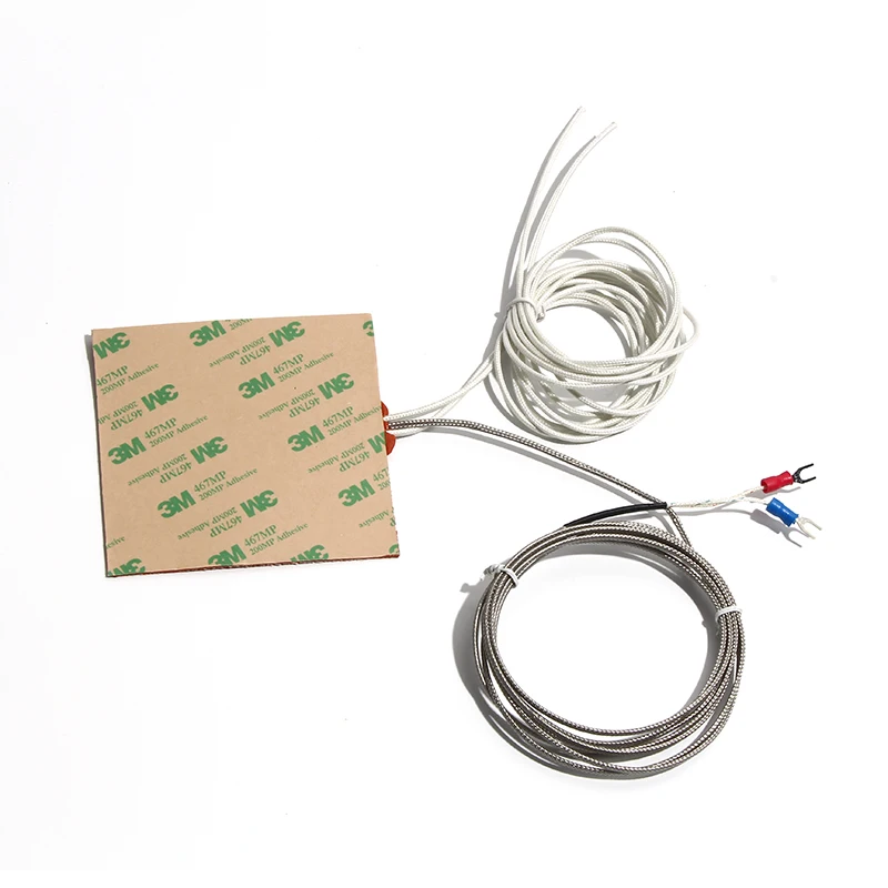 600x45 0/500/600 milímetros de Borracha de Silicone Almofada De Aquecimento 2100W-3000W Aquecedor De Impressora Heatbed Com-tipo K Termopar 3D 3 3M Auto-adesiva