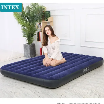 Pvc 76*191*22cm Intex deep blue flock air mattress 64756 Astm F-963,en-71 pool float 136kg load 0.52mm Astm F-963,en-71