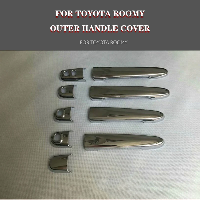 9Pcs Door Handle Cover Trim For Toyota ROOMY 2016 2017 2018 2019 2020 ABS Chrome Door Handle Trim Molding Car Decorate