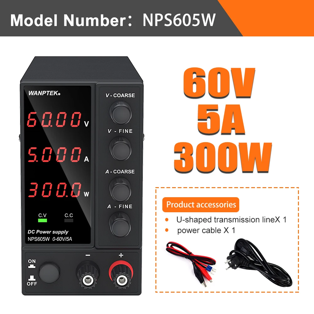 Wanptek Laboratorium Voeding Verstelbare 30V 6A 30V 10A 60V 5A 120V 3A Digit Display spanningsregelaar Bench DC Voeding