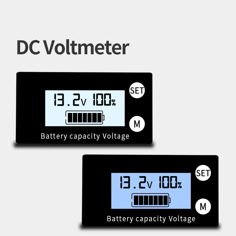 Electric display 8V-60V Battery voltmeter 12V 24V 36V Li ion LFP4 Lithium battery voltmeter Electric quantity indicator