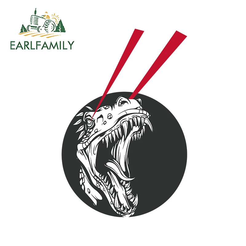 EARLFAMILY 43 سنتيمتر x 28.8 سنتيمتر ديناصور مع فتح الفم ملصقات السيارات JDM الليزر شعاع الشارات سيارة الجسم ملصق ل نافذة جذع سيارة التفاف