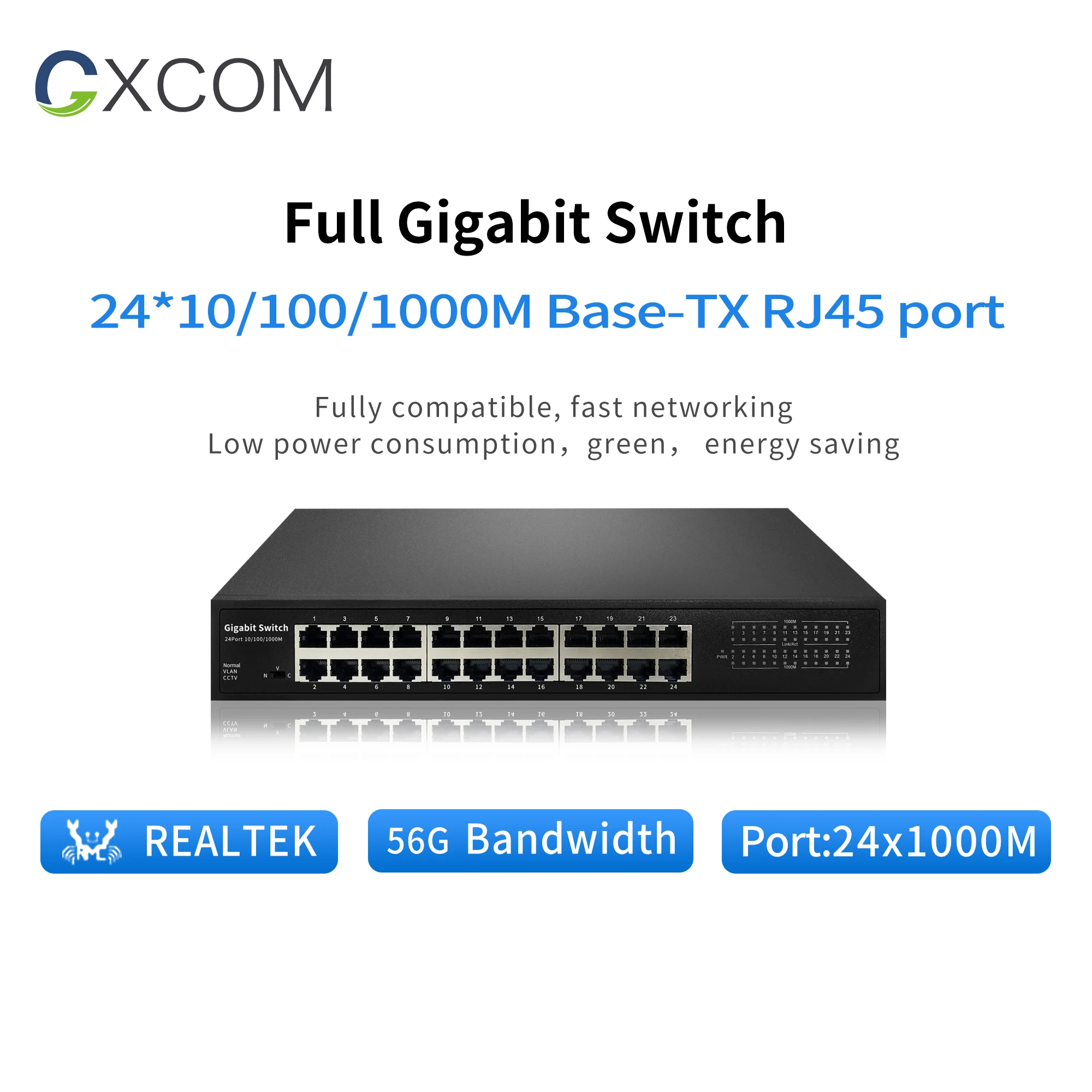 Imagem -02 - Switch de Rede Rápido 24 Portas 10 100 1000mbps Rede Ethernet Hub Lan 24 Hub Ethernet