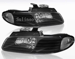 Sulinso For Dodge Grand Caravan Chrysler Voyager Town&Country Black Clear Headlights 2pcs