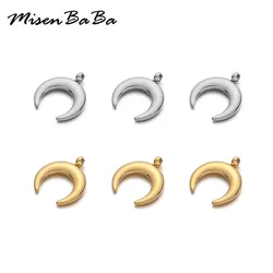 5PCS/lot Stainless Steel Crescent Moon Charms For Jewelry DIY Making Moon Charm Pendants Accessories